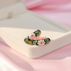 Black Flower Hoop