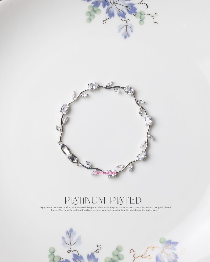 White Platinum Tulip Bracelet