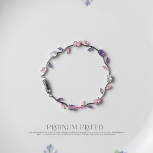 Amethyst Platinum Tulip Bracelet