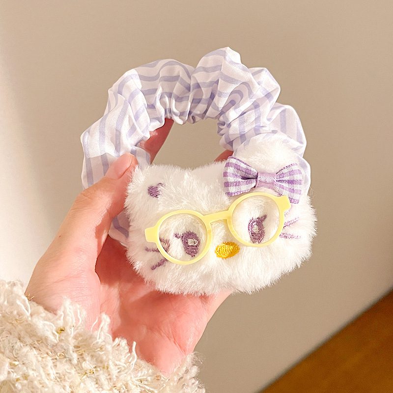 Lilac Kitty Scrunchie