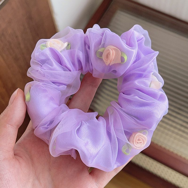 Purple Gem Rose Scrunchie